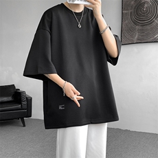 8XL-M特大码美式男T侧面隐形口袋宽松内搭上衣冰丝短袖DX313P25，男装T恤，电商D206-1