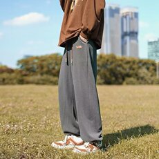 日系复古休闲裤男宽松垂感直筒运动长裤抽绳束脚阔腿裤K736-P28，男装休闲裤，星座1109-3
