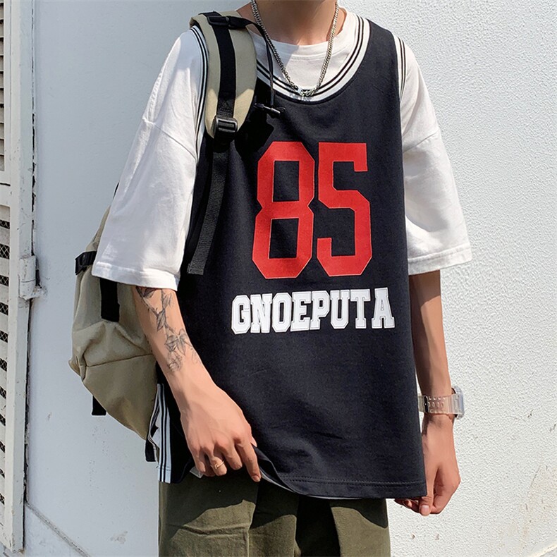 篮球背心男夏季港味球衣无袖t恤上衣宽松运动球服现货T572-P23,男装背心/马甲,星座512-3