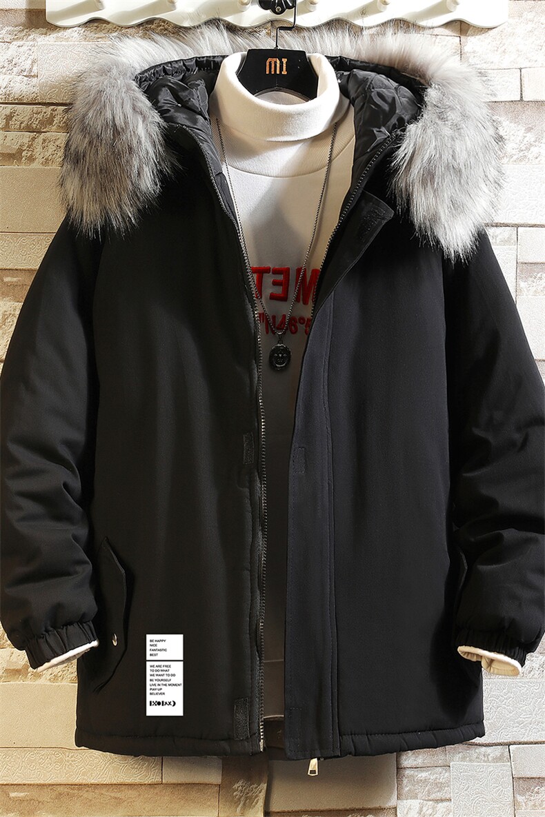 MM48045-P130冬季大毛领衣男士大码加厚袄男服砖墙,男装棉衣,电商A040A
