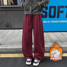 加厚加绒银狐绒65棉弯刀裤男安哥拉红直筒裤K1297J加绒-特P40控78，男装卫衣，电商A001