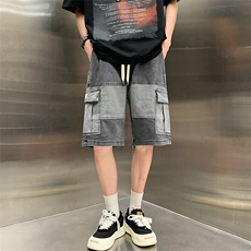 23夏季新款拼接大口袋牛仔裤五分裤DS-A316-1-K1094P50控68，男装牛仔裤，星座906（原电商a316-1）