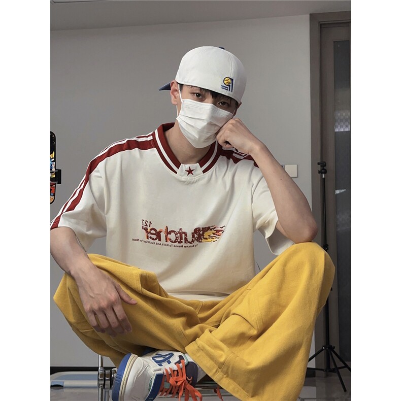 五角星刺绣拼接立体印花T恤短袖五分半袖打底衫XT04-P50,男装T恤,星座216(原A116)