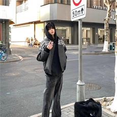 美式高街立领夹克外套男女秋冬季节字母印花棉服棒球服J506，男装夹克，星座1116A（原606A-3）