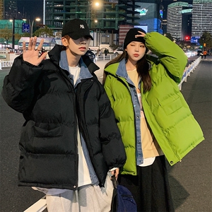 抖音直播 2023 牛仔假两件棉衣棉服 情侣 8218 P118 严控-158图片