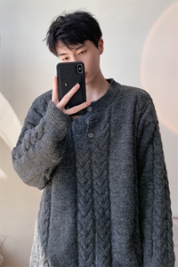 毛衣男秋冬新款港风宽松针织毛衫MYA5-P65图片