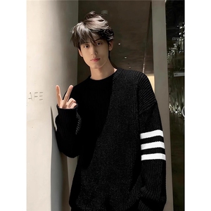 JY738-P54圆领毛衣针织衫男潮牌帅气秋冬季打底衫