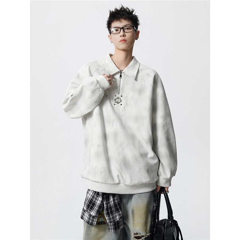 HW2512-特49控88面布54.2棉45.8聚酯polo领情侣卫衣宽松外套男,女装短外套,电商B370