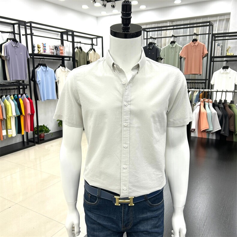 十色可选100棉衬衫纯色衬衣男夏季新品,男装衬衫,钱塘207-1