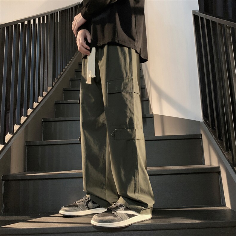 纯水洗梭织裤全包边新款阔腿束脚休闲裤男K23141-P50控68,男装休闲裤,星座717