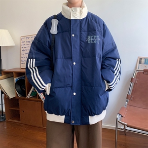！2024冬季新款男士立领棉衣潮牌撞色棉服外套MY201特P80图片