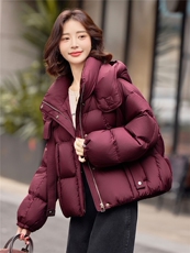 短款羽绒服女冬季2025新款小个子高端品牌时尚宽松白鸭绒连帽外套，女装羽绒服，靓衣阁