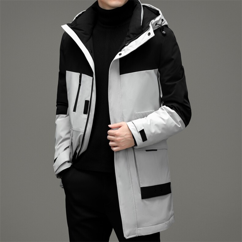 冬季男士时尚休闲保暖90白鸭绒中长款羽绒服外套YYYR109-275,男装羽绒服,钱塘6003A(原)4033A