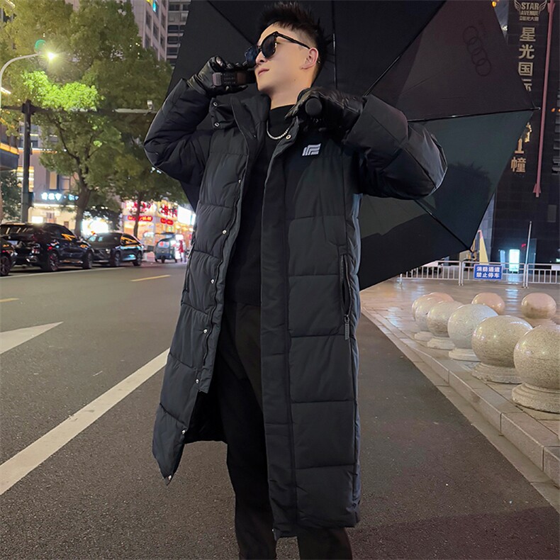 AY110/P148控188冬季社会小伙潮流保暖长款过膝百搭棉服男黑首2,男装棉衣,星座305B-1