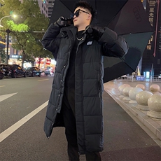 AY110/P148控188冬季社会小伙潮流保暖长款过膝百搭棉服男黑首2，男装棉衣，星座305B-1