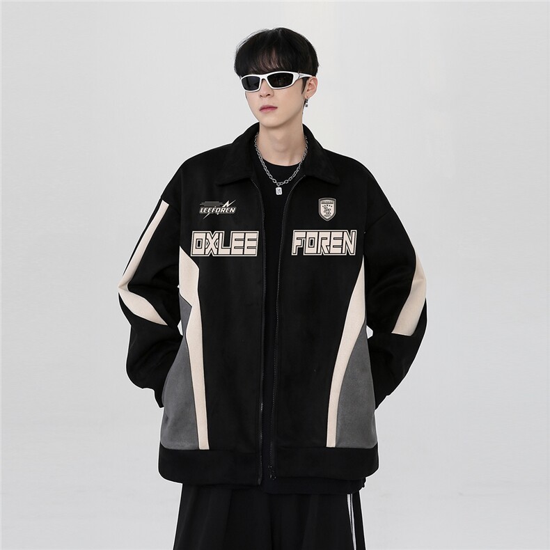 2025美式复古外套男春夏鹿皮绒翻领夹克上衣jk308-p68,男装夹克,电商C307