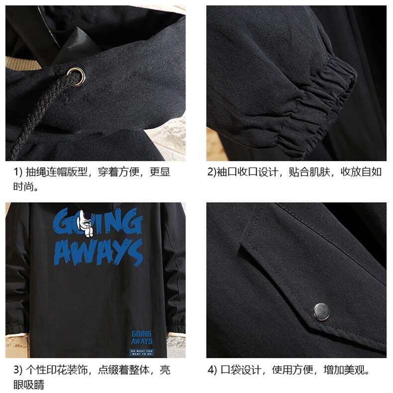 JK41230-P85纯棉连帽夹克男士大码工装夹克男砖墙,男装夹克,电商A040A