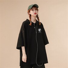 中性夏季潮流宽松华夫格运动风POLO衫T恤情侣套装TZ729P75控98，男装休闲套装，A247A