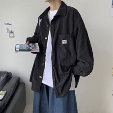 秋冬日系复古灯芯绒加绒加厚长袖衬衫外套港风保暖潮男H222/P65，男装衬衫，钱塘713