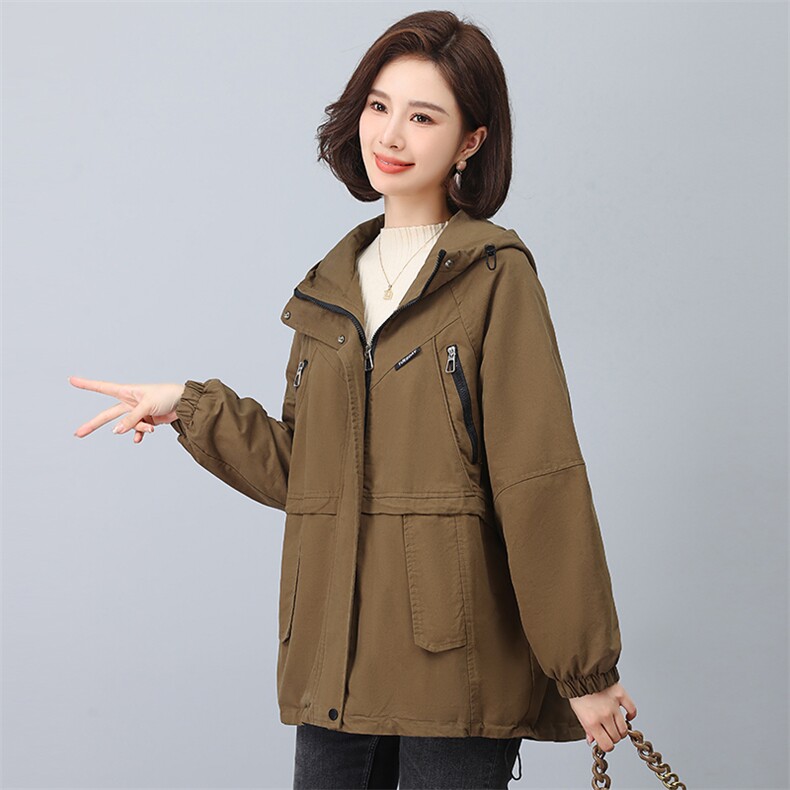 2023年冬季时尚潮流中长款休闲加绒加厚派克服,女装派克服,独衣靓