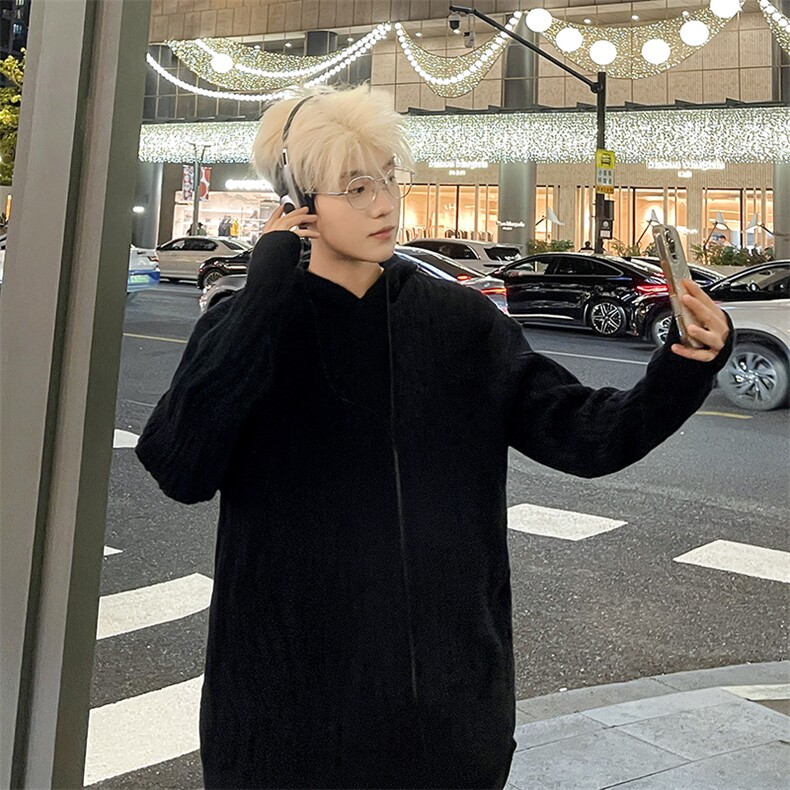 连帽毛衣男女冬季2025新款慵懒风设计感加厚针织外套Y023-P58,男装针织衫/毛衣,星座308B-2