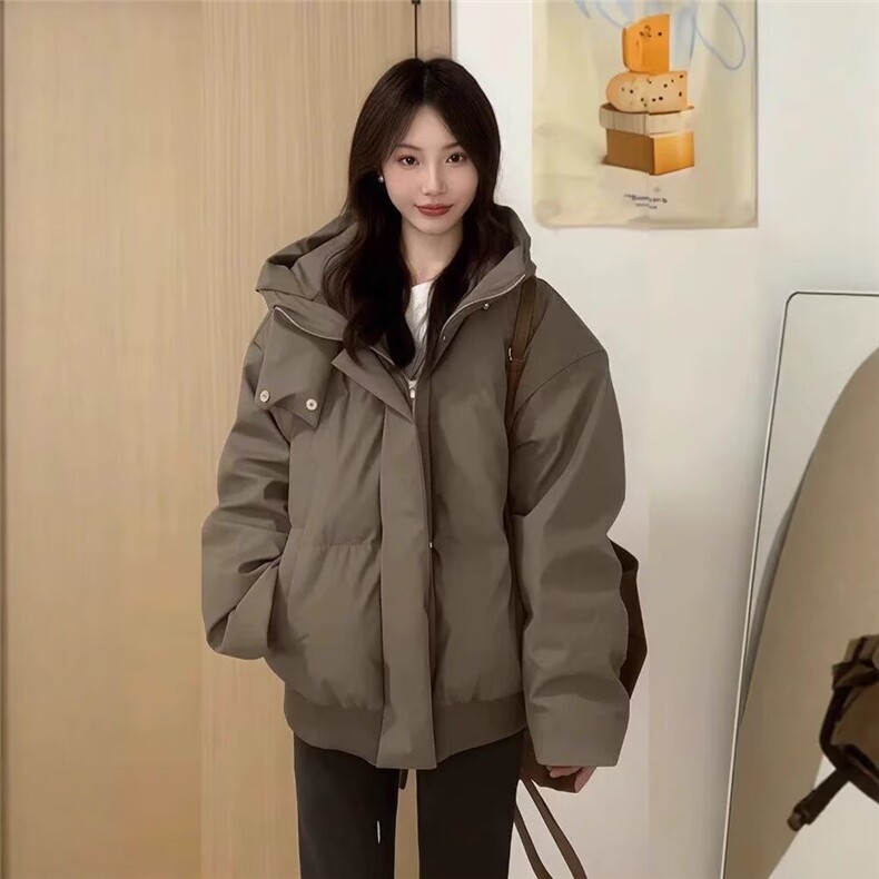 M801-P103冬季新款加厚棉服男女美式复古cleanfit高级短款,男装棉衣,电商B323A