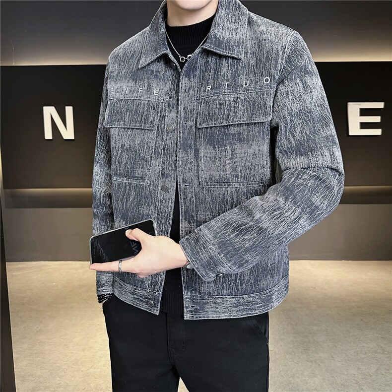 加绒加厚牛仔夹克外套秋冬2025新款水洗潮牌刺绣 A313-99527-P145图片