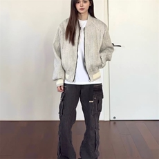小香风短款外套女春秋2025新款高级设计感小众复古港风棒球服，女装短外套，星座813-2