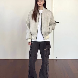 小香风短款外套女春秋2025新款高级设计感小众复古港风棒球服图片