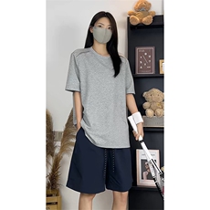 美式简约假两件拼接短袖T恤男女宽松型显瘦圆领上衣T3701-特价P27，男装T恤，电商A007