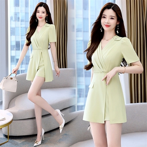 小个子时尚套装女2022夏季新款修身减龄气质显瘦连衣裙短裤两件套,女装套装/套裙,火爆靓佳人