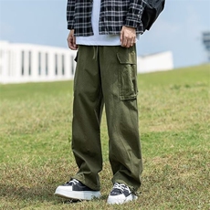 美式新款工装男生裤子秋季新款宽松阔腿显瘦百搭伞兵休闲裤潮流，女装休闲裤，星座1210-1