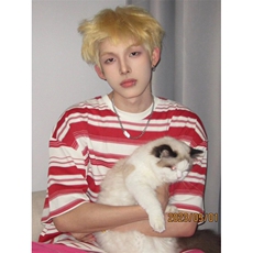 ootd少年感条纹短袖T恤TTH0012-批价4260，男装T恤，星座1005-1