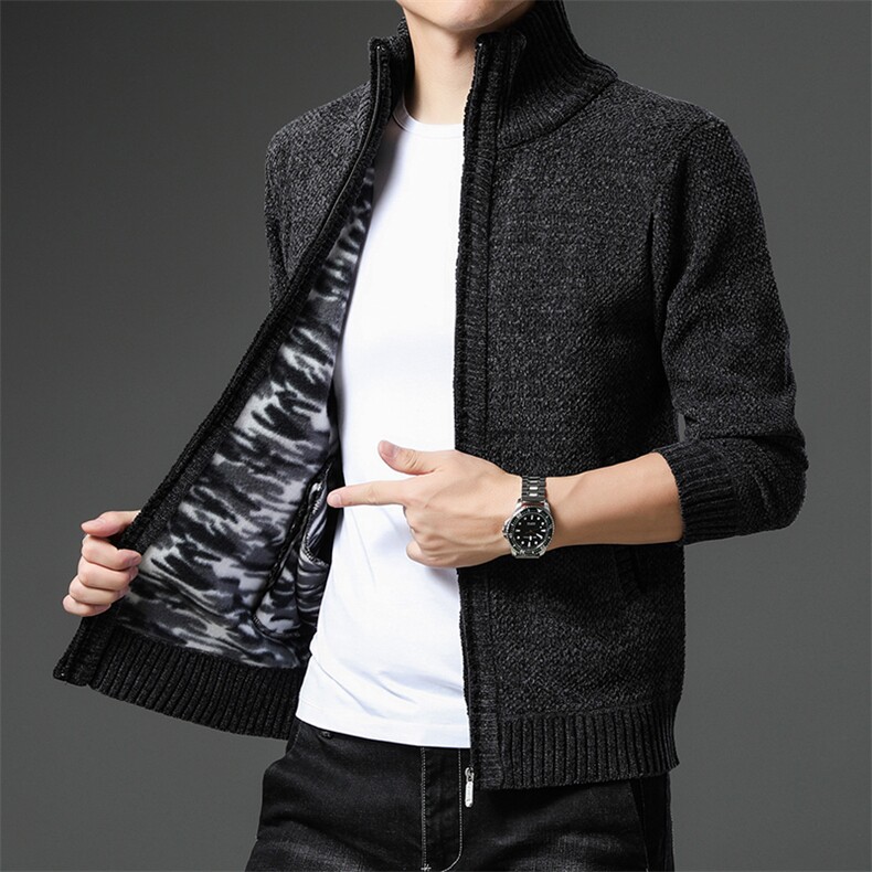 品质好秋冬季新款男士休闲毛衣立领外套百搭加绒雪尼尔8811-P50,男装针织衫/毛衣,星座1706