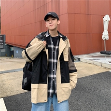 2023新款秋季潮流工装风衣外套男韩版宽松休闲连帽夹克W1100-P68，男装夹克，星座512-2