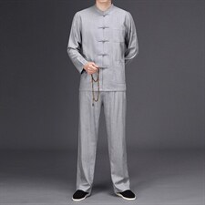 唐装中式长袖外套中老年2023春季新款男装风复古盘扣汉服套装图片