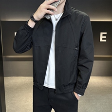 外套男2025款时尚立领百搭休闲纯色工装男夹克JK9215P90控138，男装夹克，星座914