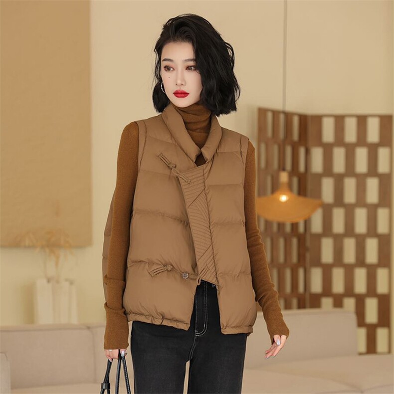 YGYL24款现货冬季时尚百搭90白鸭绒马甲,女装羽绒服,阳光伊恋
