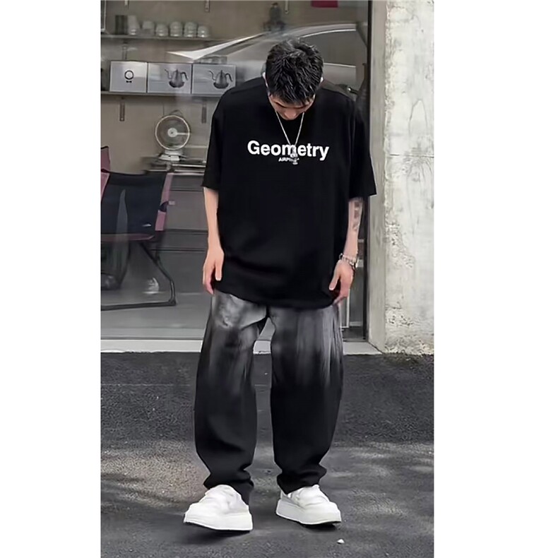 抖音--二狗到位--早秋渐变水洗撞色款牛仔长裤nz58-TP85,男装休闲裤,电商A089-1