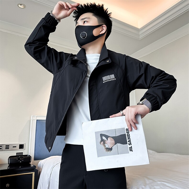 高级痞帅炸街男士立领夹克外套社会小伙店主风301C-JK17-P98控138,男装夹克,星座301C（原B323）