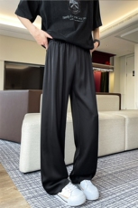 8XL-M特大码冰丝裤醋酸阔腿裤男缎面高腰垂感防晒凉凉裤K979P45，男装休闲裤，电商D206-1