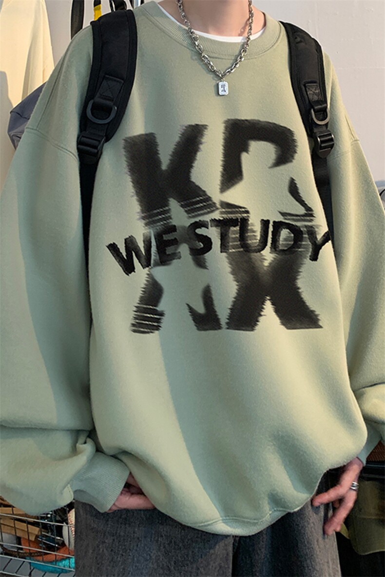 ！圆领卫衣男装港风长袖T恤男外套男WY155-P28,男装卫衣,电商B367