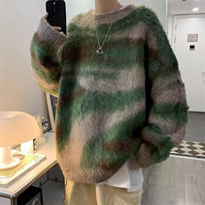 慵懒风毛衣男女新款美式不规则条纹针织衫复古外套潮YM102-P48，男装针织衫/毛衣，星座1008