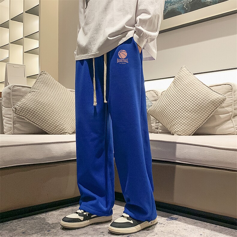 华夫格运动裤男大码抽绳休闲裤卫裤 HK78237-P35 加绒款P45图片