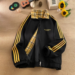 三条杠拼色夹克衫2025春季新款棒球服冲锋衣外套 6020-P60控98图片