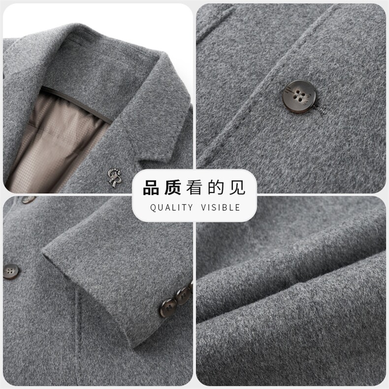 高端中年绵羊毛白鸭绒内胆西服男秋冬中青年羊毛双面呢西装外套,男装西服,钱塘723