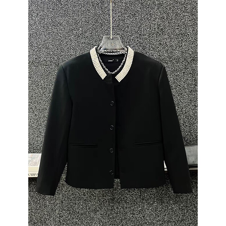 网图高级感小香风重工镶钻垫肩圆领西装外套男XZ17P128,男装西服套装,星座512-1（原513-3）