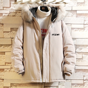 MM48051-P130 冬季大毛领衣男士大码加厚袄男服 砖墙挂拍图片