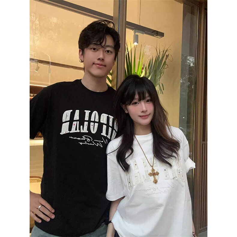 万针全刺绣工艺抖音得物高品质260克重磅纯棉双纱美式高街短袖T恤,男装T恤,电商A486