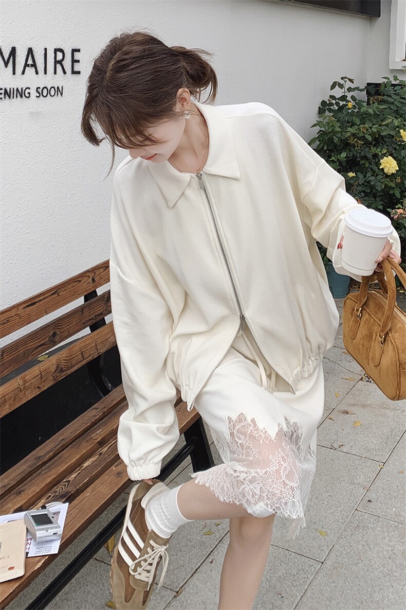 2025春季新款蕾丝拼接休闲套装2C053款号796批180控268,女装套装/套裙,2C053